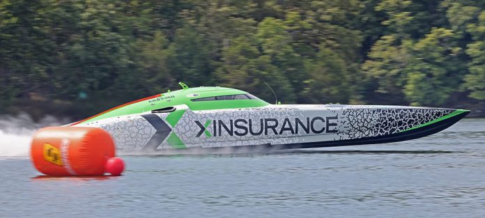 Cleetus McFarland Takes Wild Ride on XINSURANCE Turbine Boat at